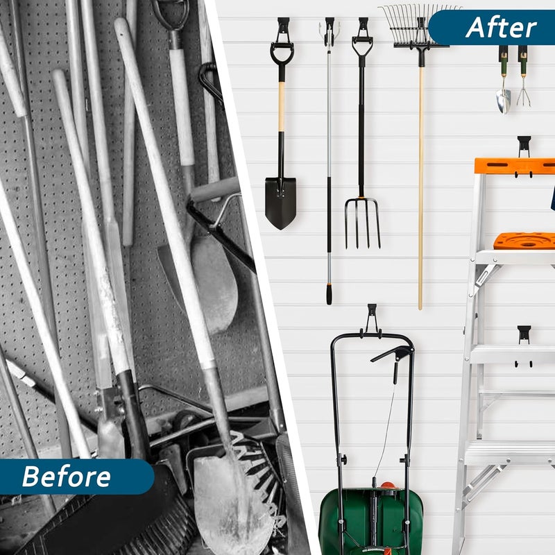 klasit Slatwall Hooks Black 20Pack Firmly and Durable Slatwall Accessories,Perfect for Organizing Garden Tools and Heavy Duty Tools and Garage Hooks Organize Your Space Efficiently - Image 5
